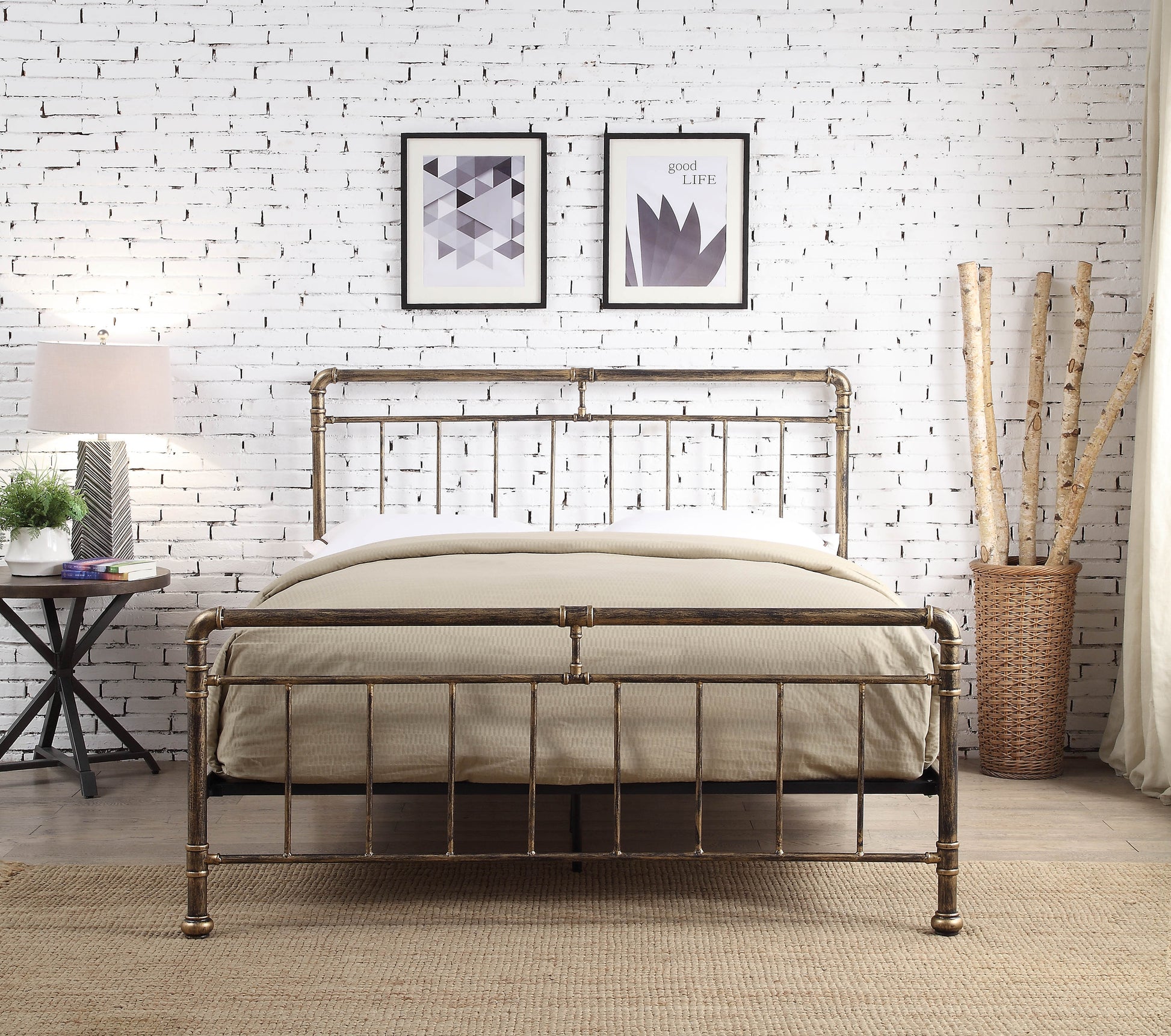 Canberra Metal Bed Frame - Antique Bronze 2