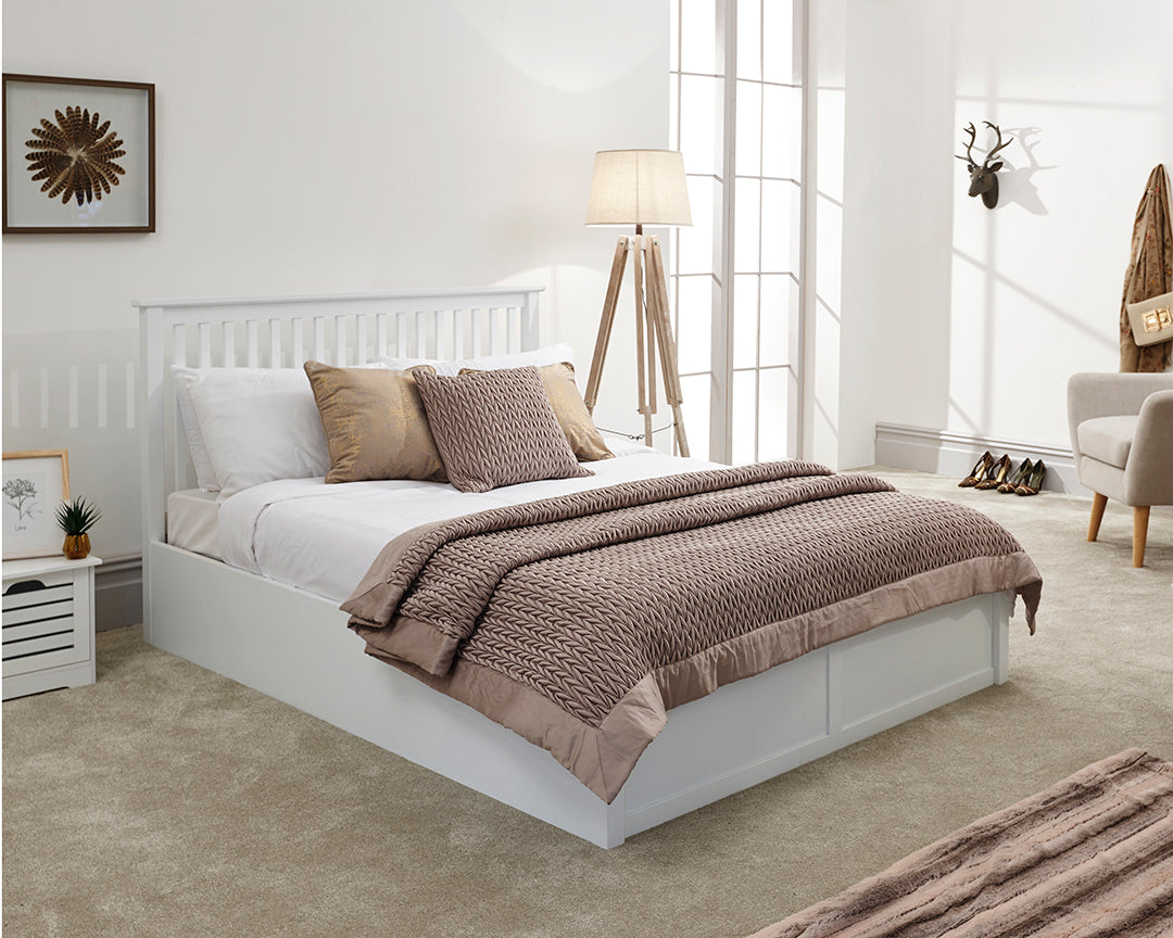 GFW Como White Wooden End Lift Ottoman - Single