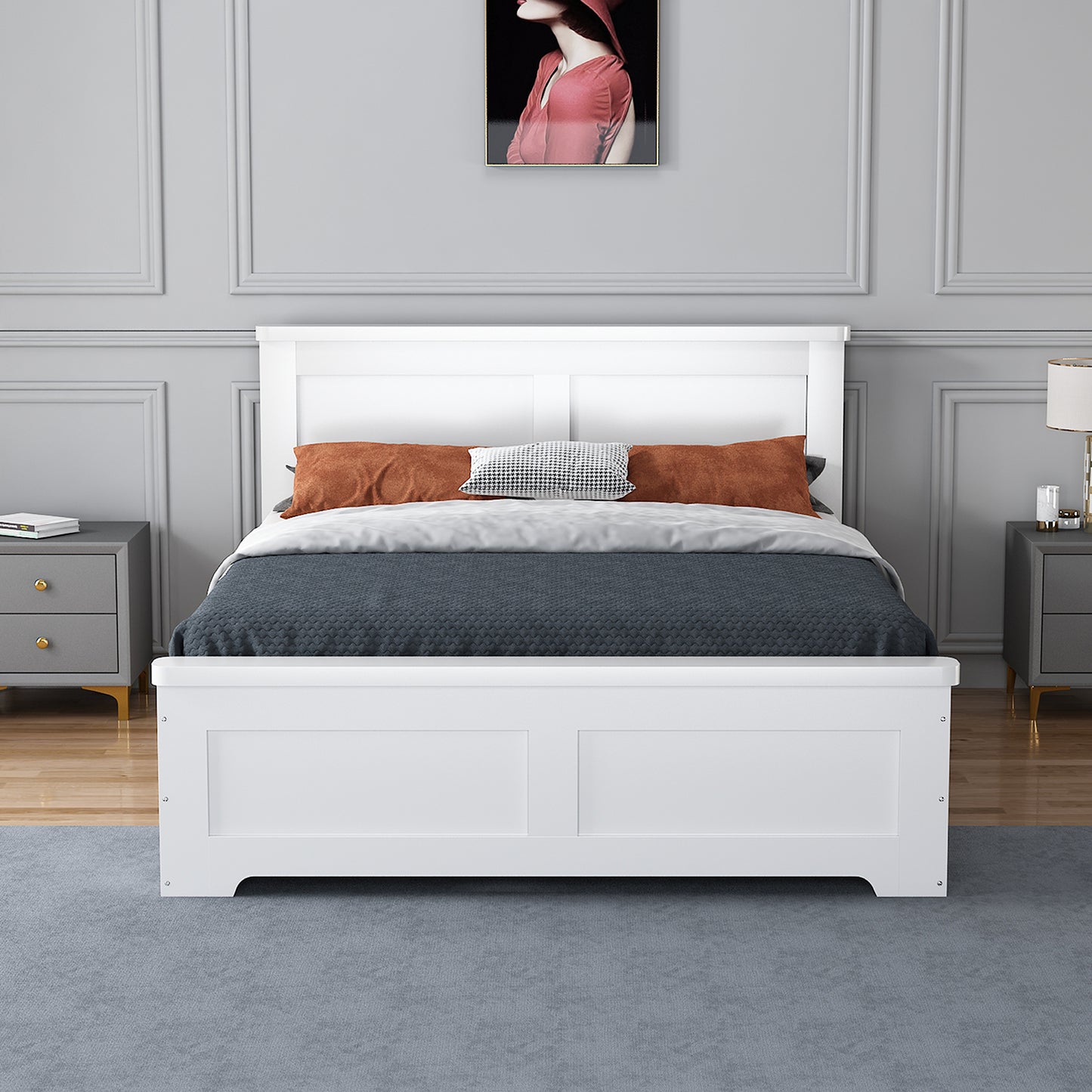 Coastal Four Drawer Wooden Bed Frame - White 3