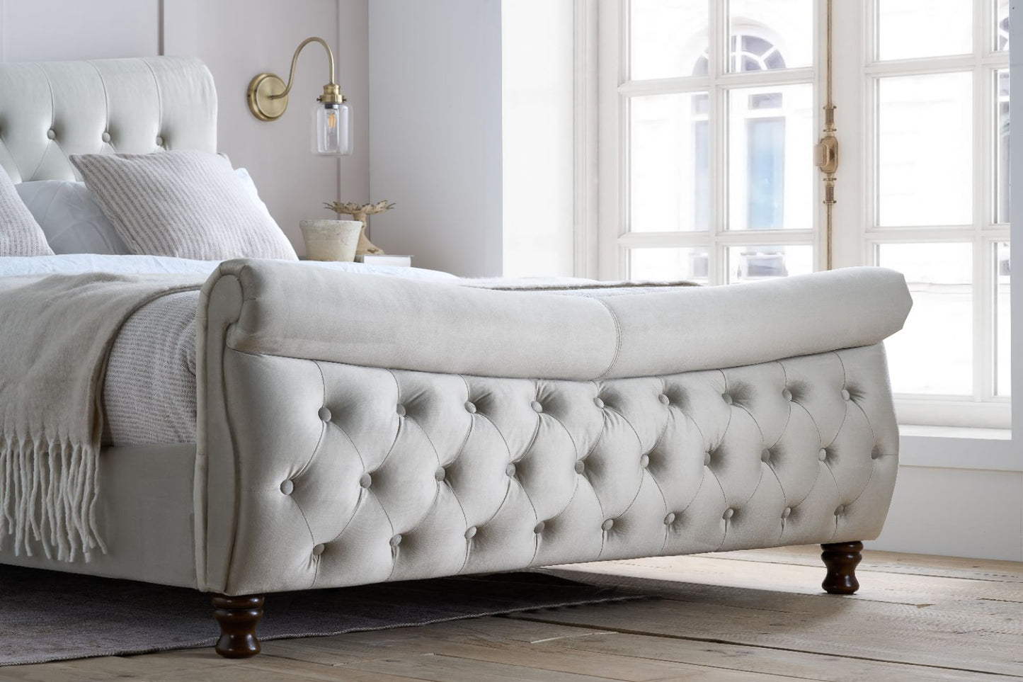 Birlea Copenhagen Stone Fabric Bed Frame Footboard