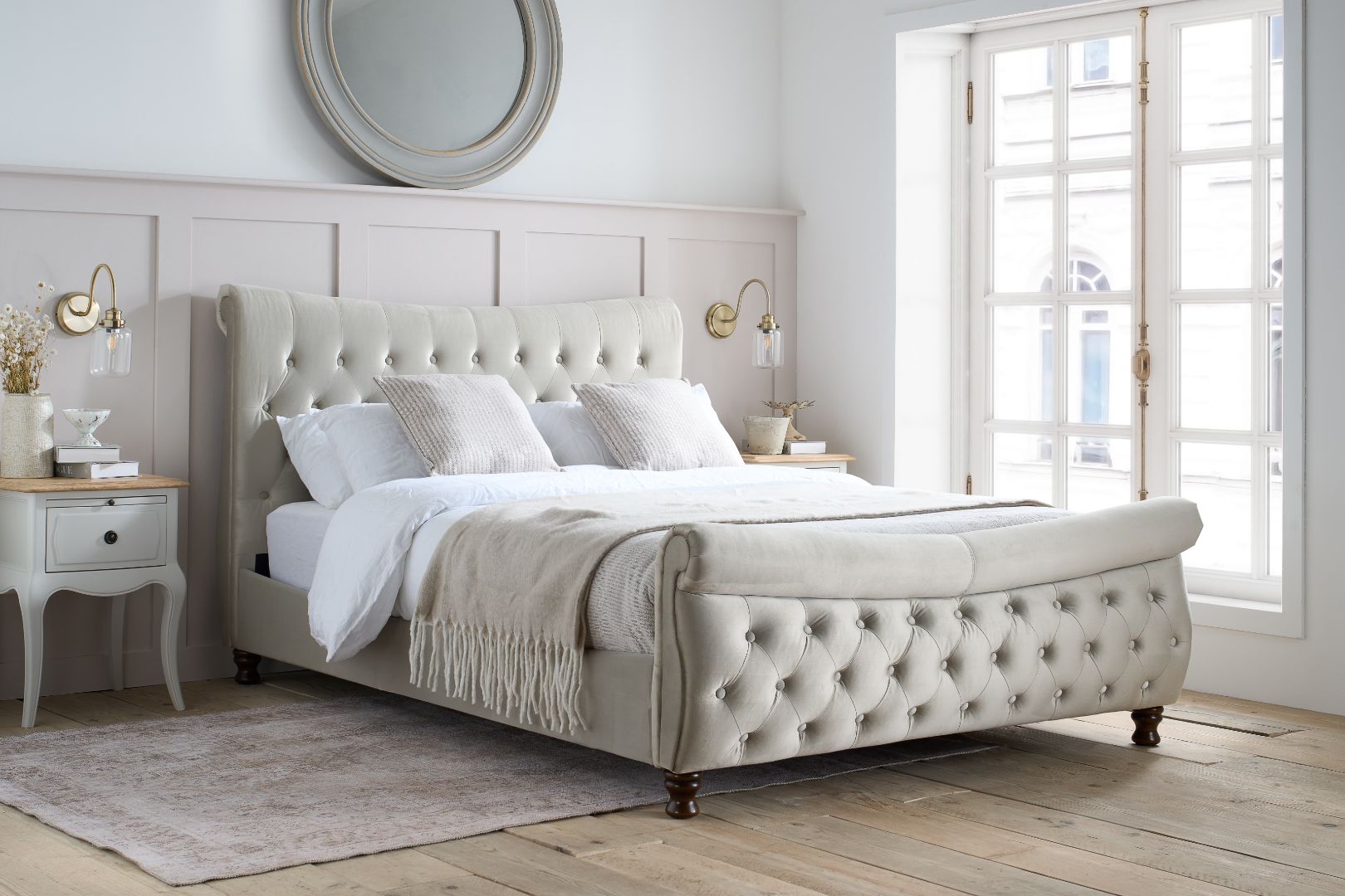 Birlea Copenhagen Stone Fabric Bed Frame 