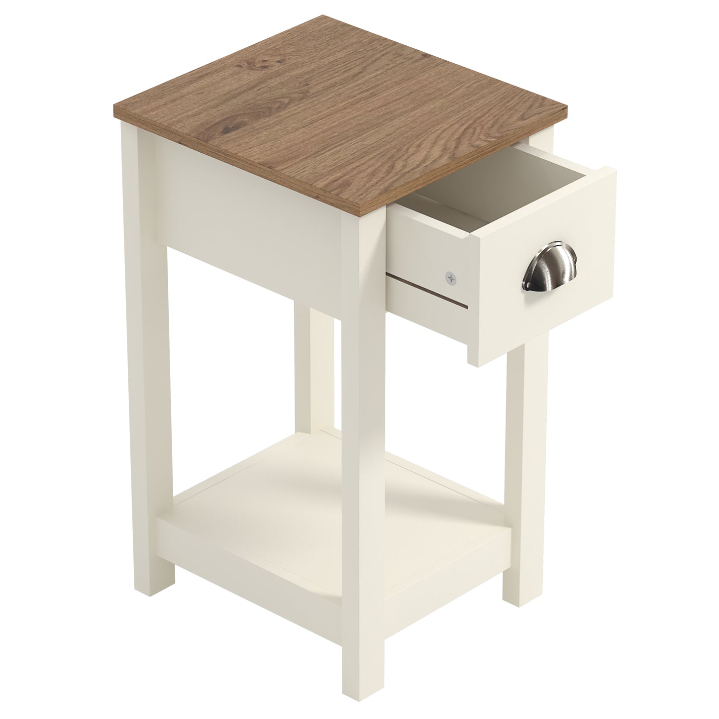 GFW Dawlish 1 Drawer Bedside - Ivory 3