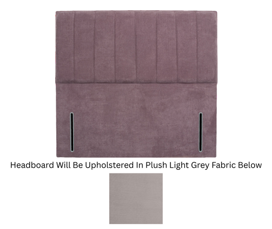 Sleepeezee Daisy Plush Light Grey Floor Standing Headboard - Kingsize