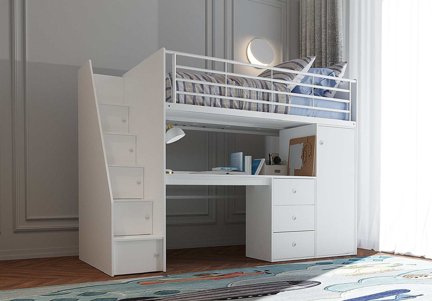 Melbourne Wooden High Sleeper - White