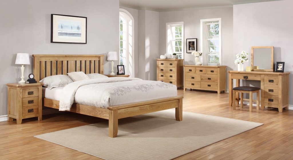 Denver Oak Wooden Bed Frame - Double 4