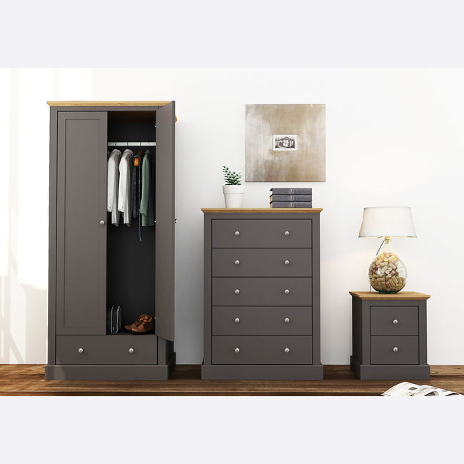 Luminosa Living Dallas 2 Door Wardrobe - Charcoal 3