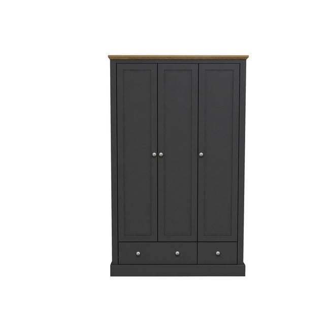 Luminosa Living Dallas 3 Door Wardrobe - Charcoal