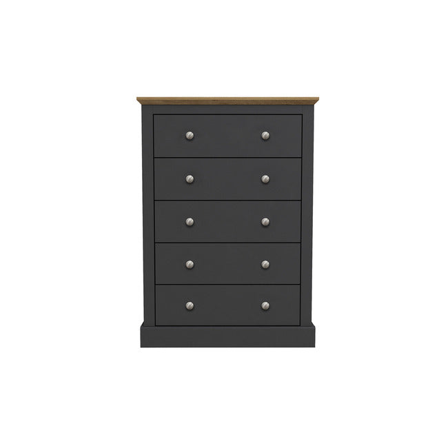 Luminosa Living Dallas 5 Drawer Chest - Charcoal