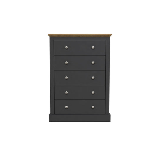 Luminosa Living Dallas 5 Drawer Chest - Charcoal