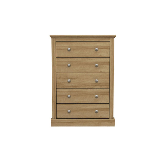 Luminosa Living Dallas 5 Drawer Chest - Oak