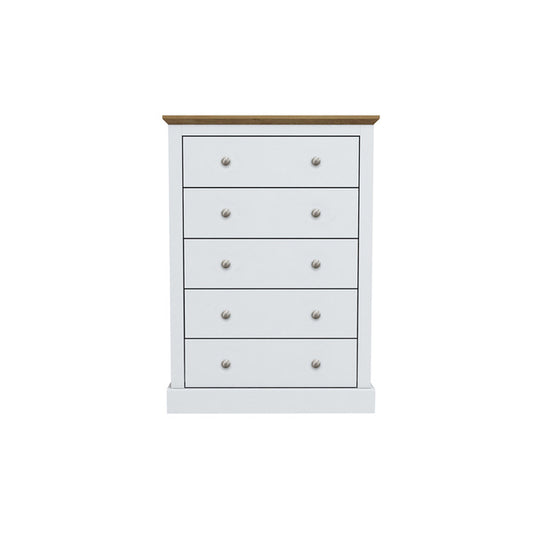 Luminosa Living Dallas 5 Drawer Chest - White