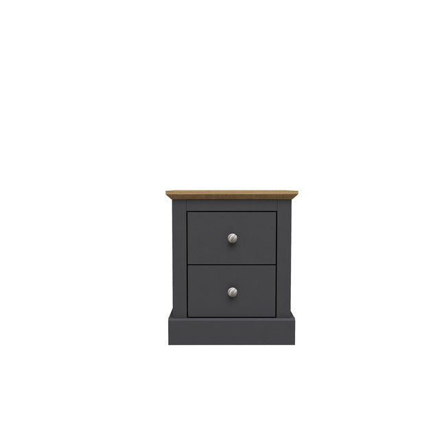 Luminosa Living Dallas 2 Drawer Bedside - Charcoal 2