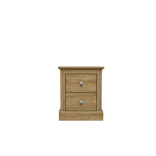 Luminosa Living Dallas 2 Drawer Bedside - Oak 2