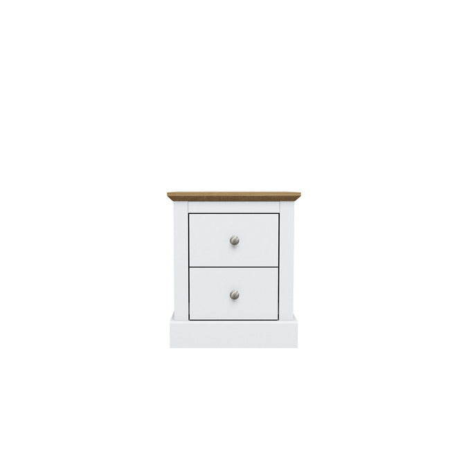 Luminosa Living Dallas 2 Drawer Bedside - White 2