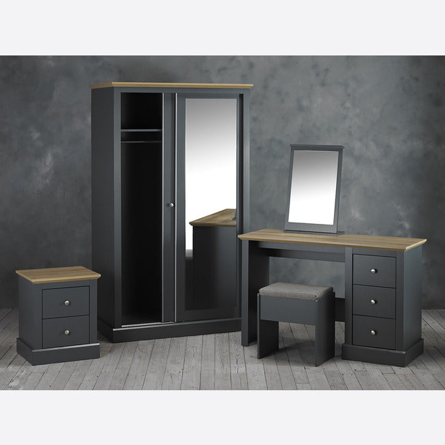 Luminosa Living Dallas Dressing Table Set With Mirror - Charcoal 3