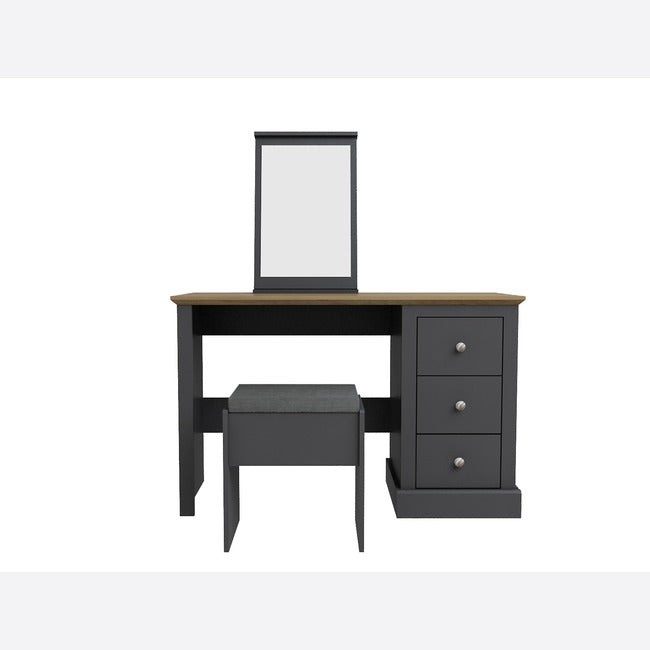 Luminosa Living Dallas Dressing Table Set With Mirror - Charcoal