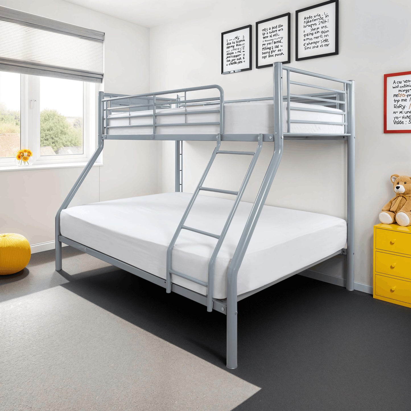 Triple Sleeper Silver Metal Bunk Bed