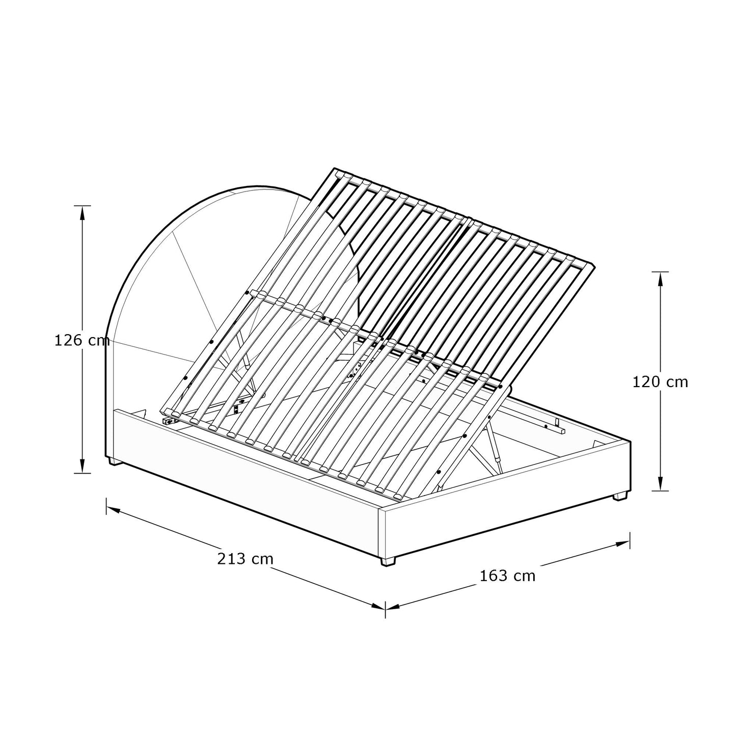 GFW Eldon Side Lift Ottoman Bed - Kingsize 2