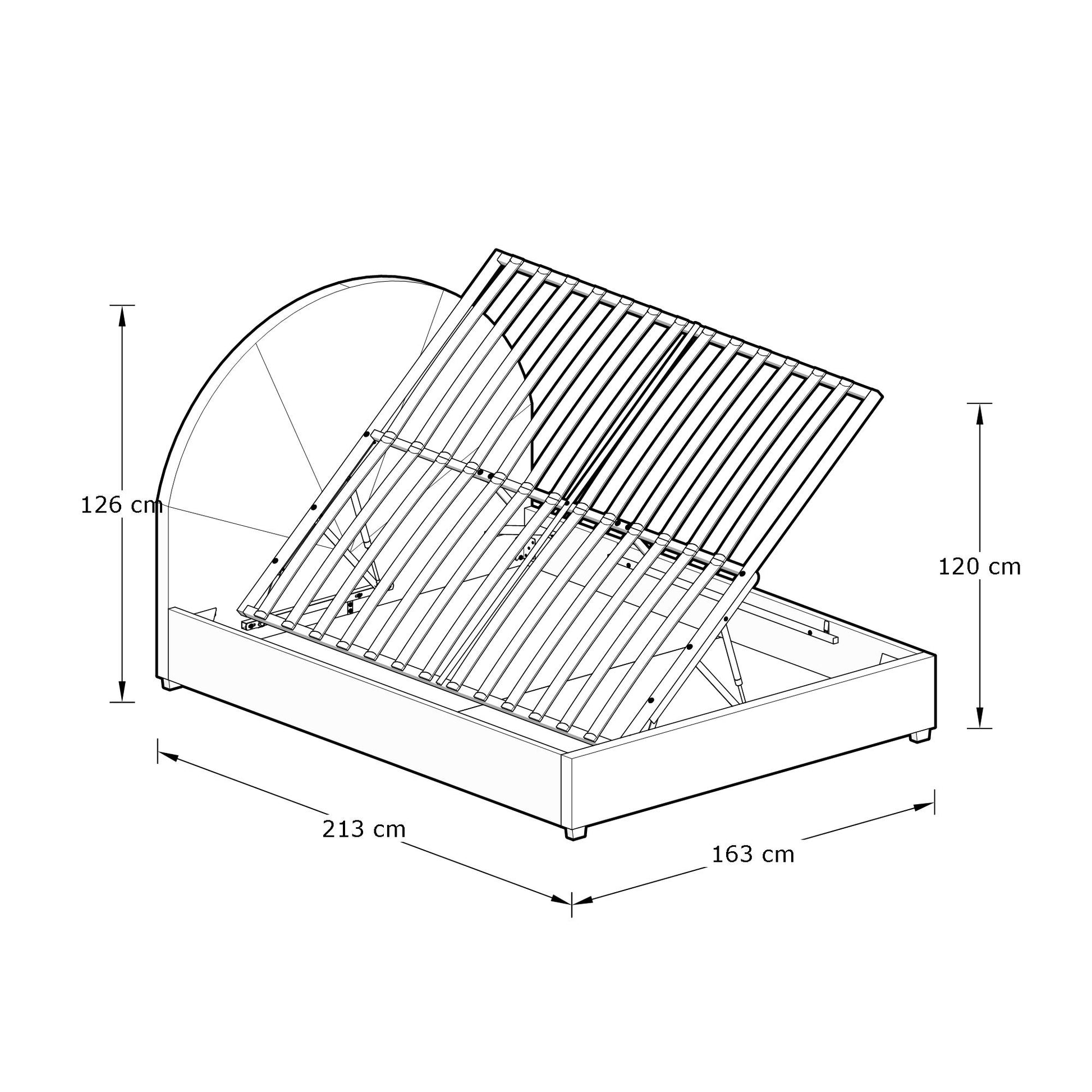 GFW Eldon Side Lift Ottoman Bed - Kingsize 2