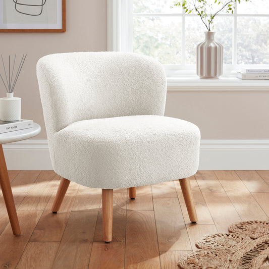 GFW Evie Boucle Teddy Accent Chair - Cream