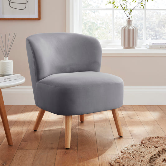 GFW Evie Velvet Accent Chair - Grey