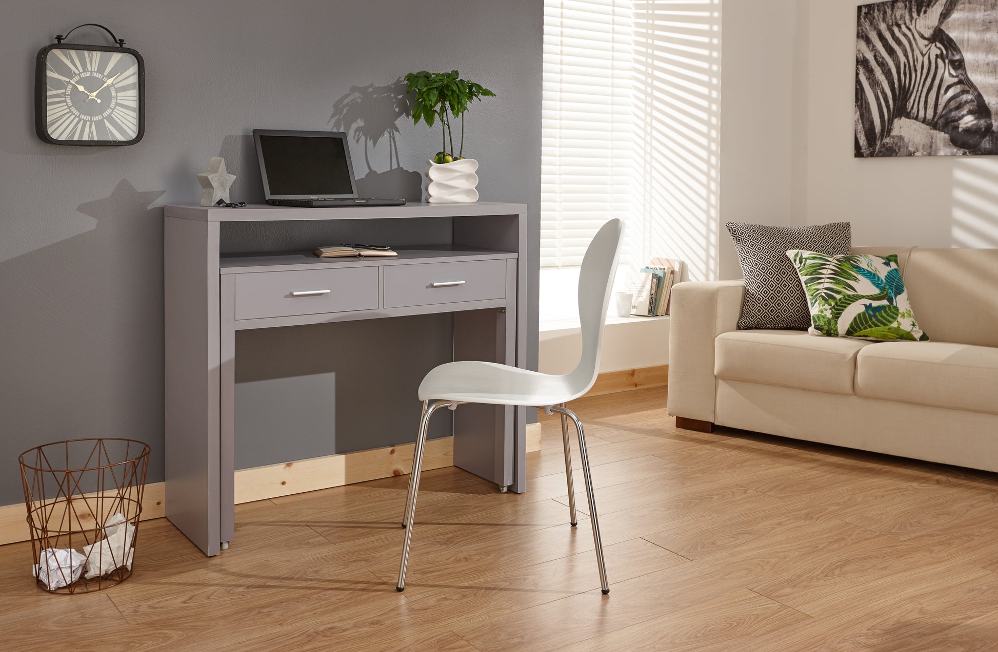 GFW Regis Extending Desk - Grey