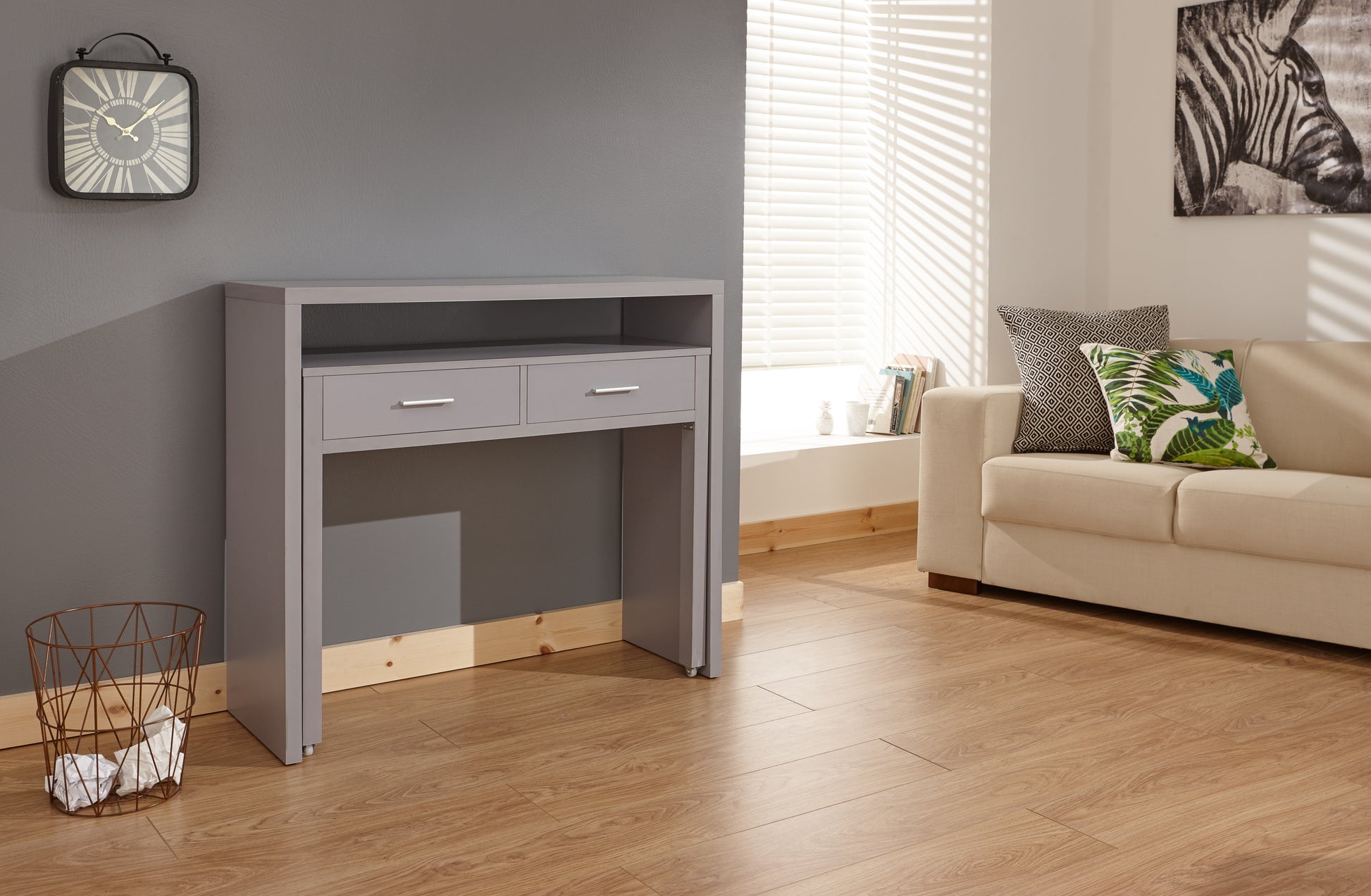 GFW Regis Extending Desk - Grey 2