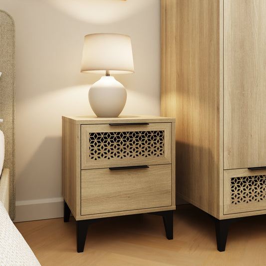 GFW Ezra 2 Drawer Bedside Table 2