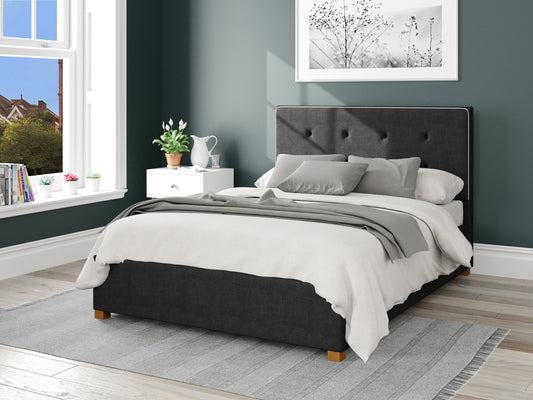 Dione Fabric End Opening Ottoman Bed - Malham Weave Ebony