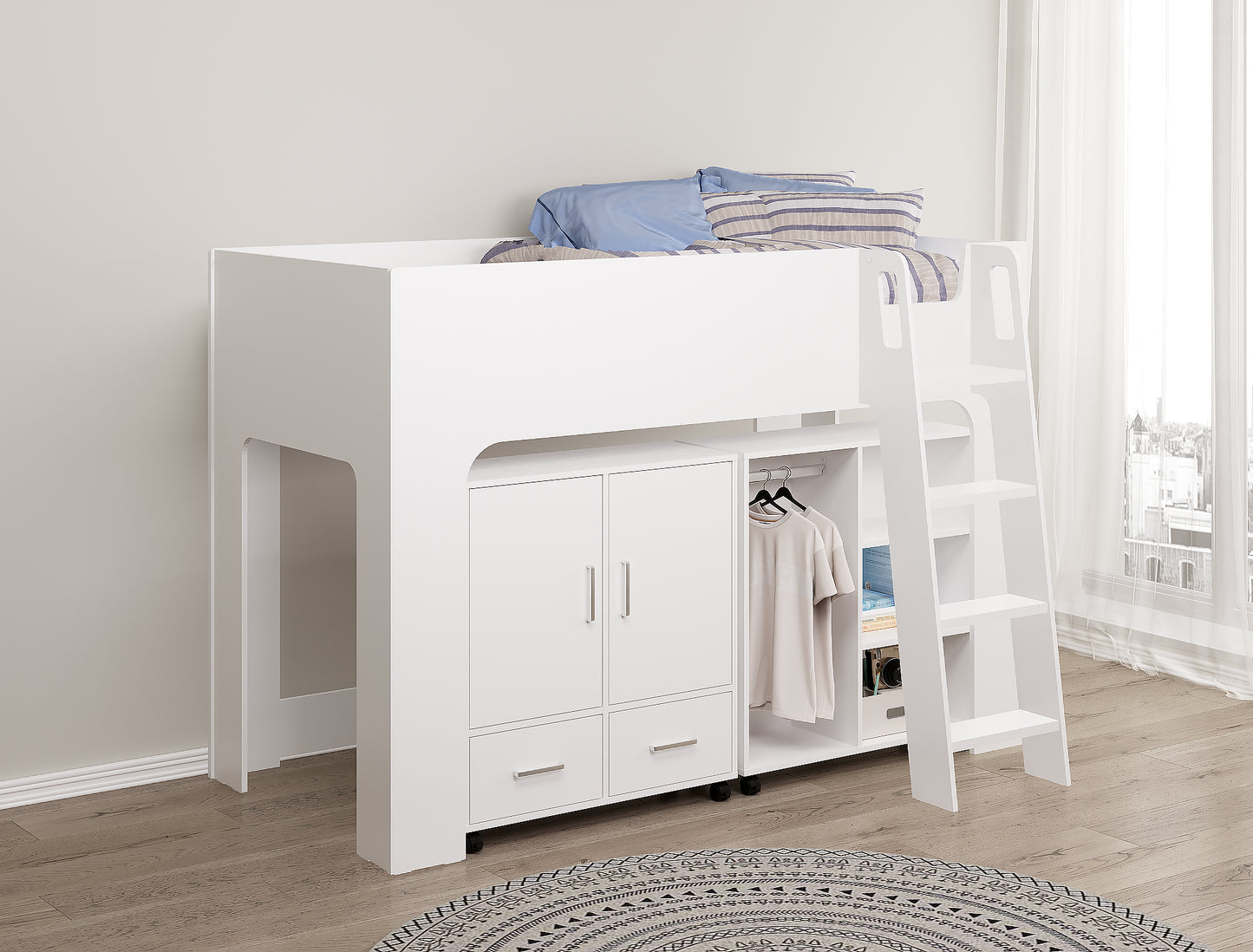 Eastwood Wooden Mid Sleeper - White