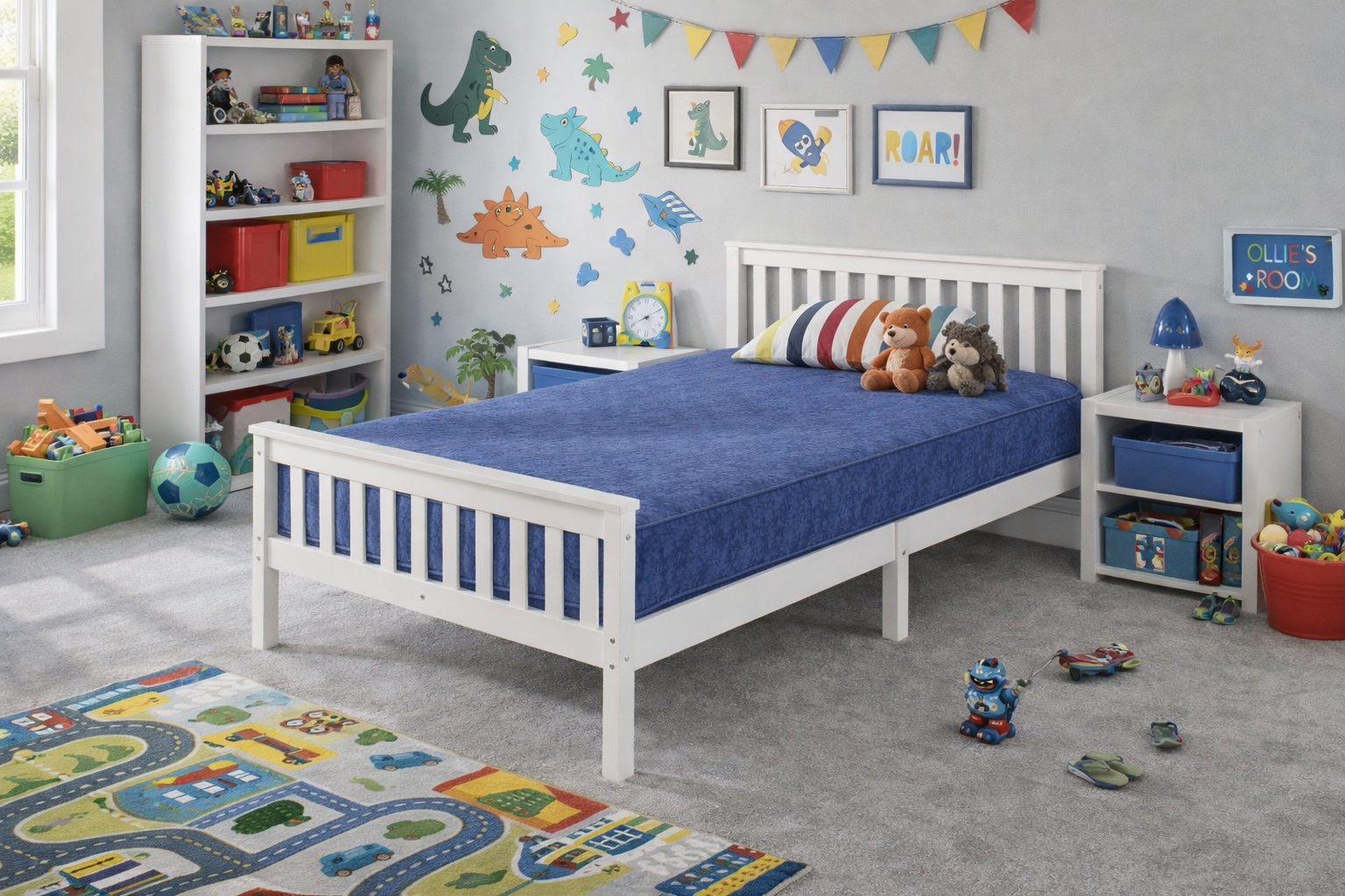 Kids Edessa Bed Frame & Waterproof Mattress Bundle - Single