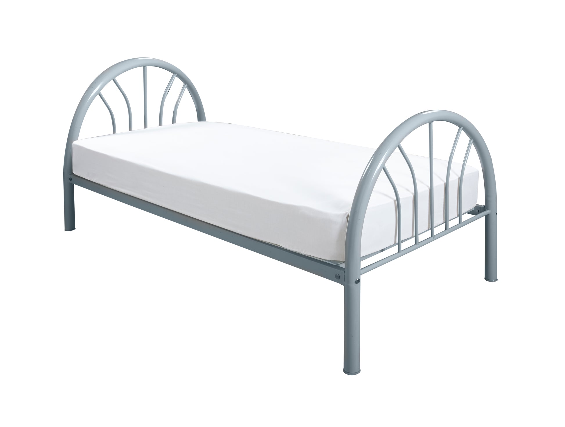 Elegant Silver Metal Bed Frame - Single