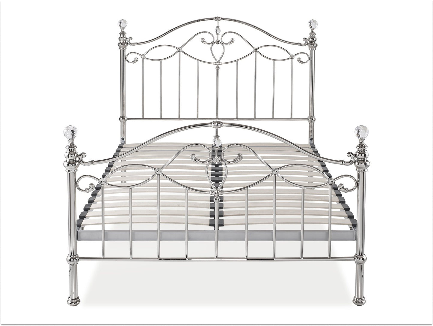 Elena Shiny Nickel Bedstead Double No Mattress