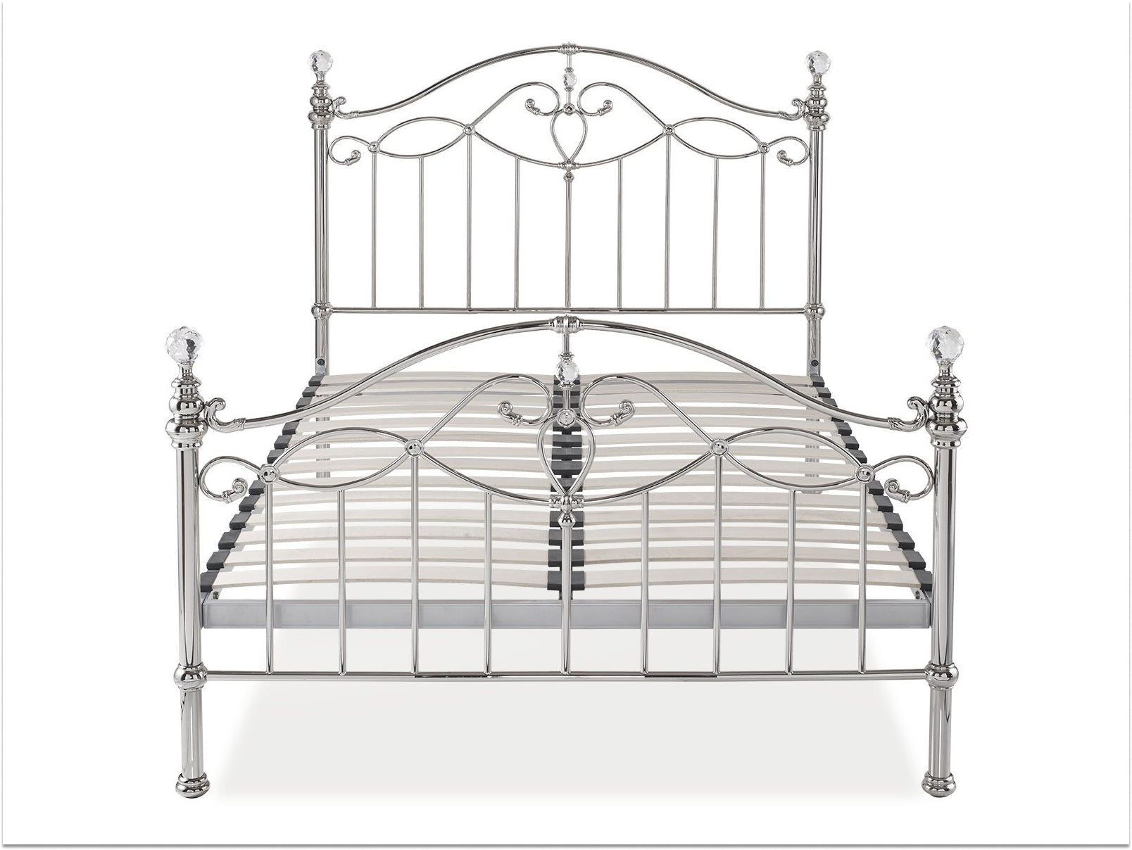 Elena Shiny Nickel Bedstead Double No Mattress