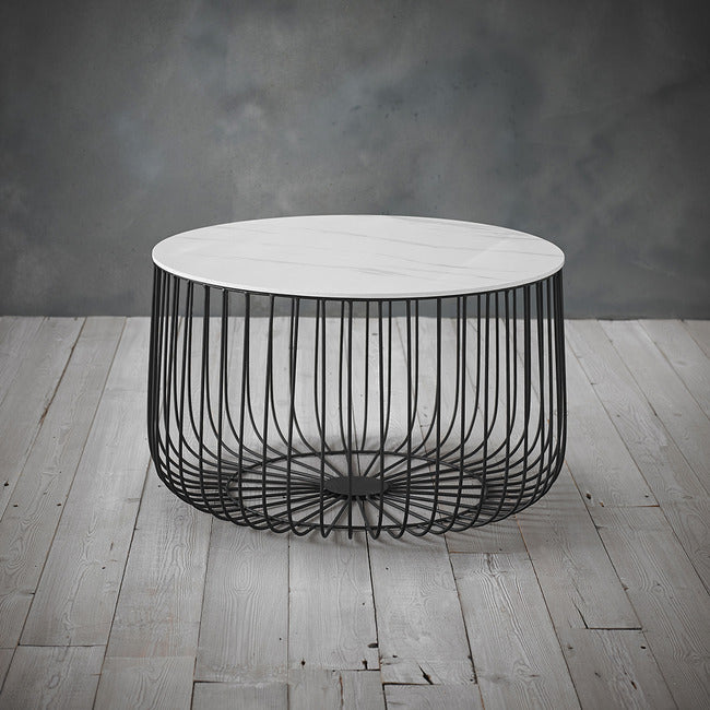 Luminosa Living Earle Cage Table - Black & White large