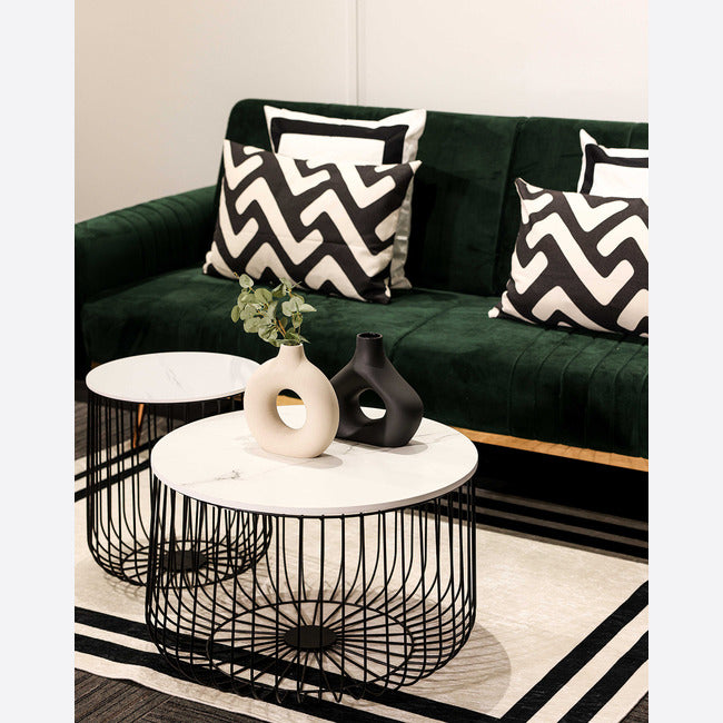 Luminosa Living Earle Cage Table - Black & White