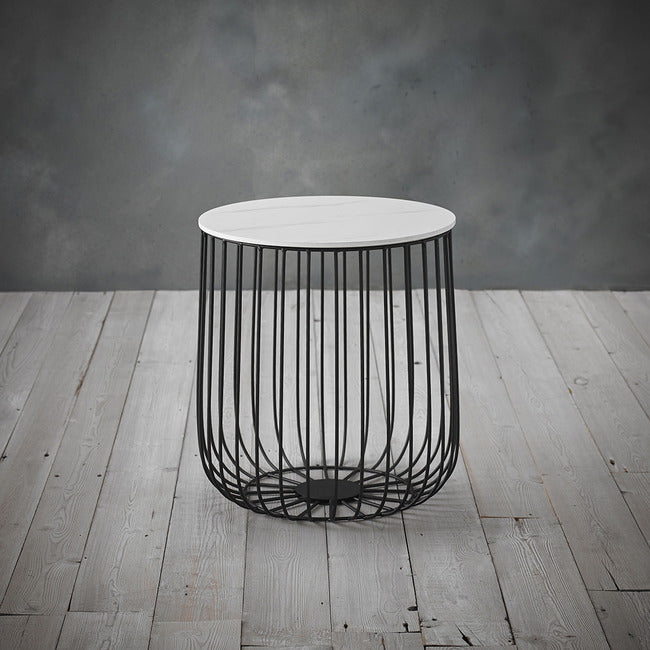 Luminosa Living Earle Cage Table - Black & White small