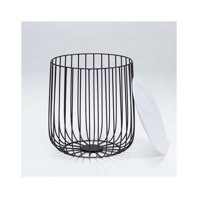 Luminosa Living Earle Cage Table - Black & White small 2