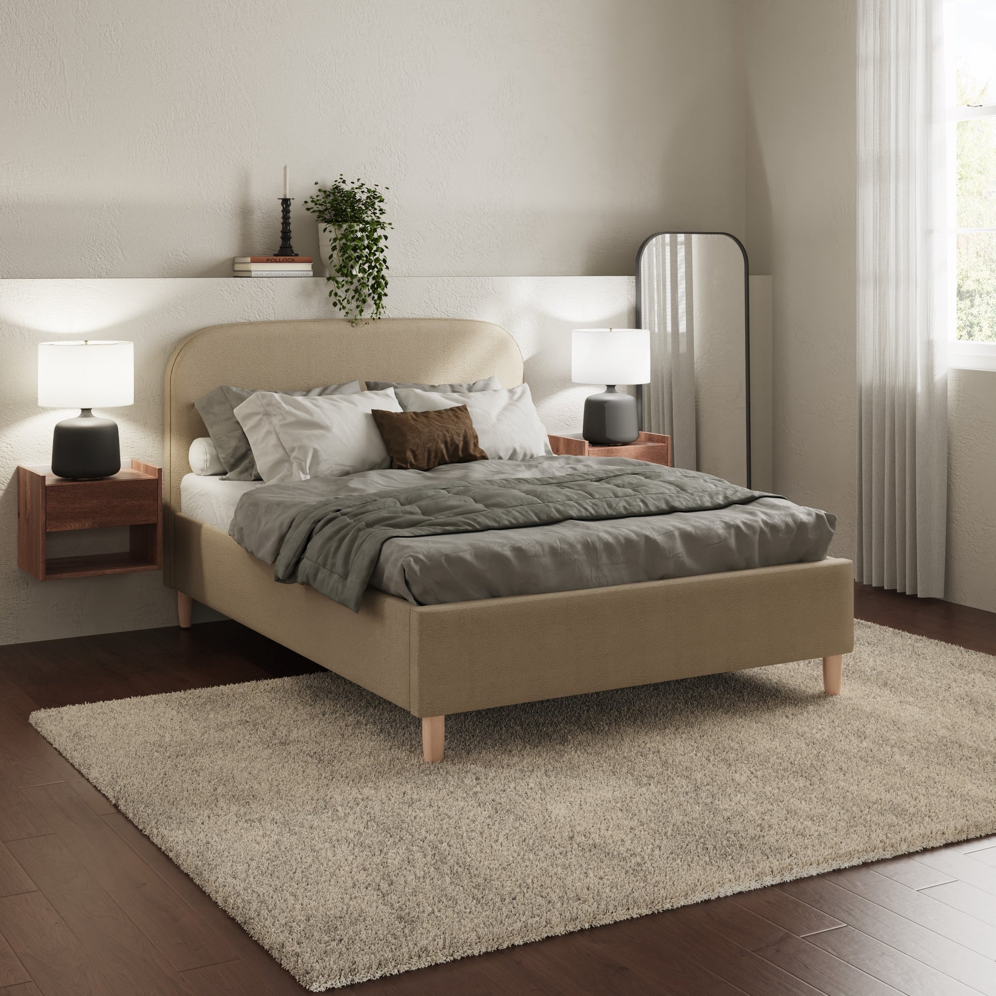 GFW Florence End Lift Ottoman Bed - Natural Mushroom