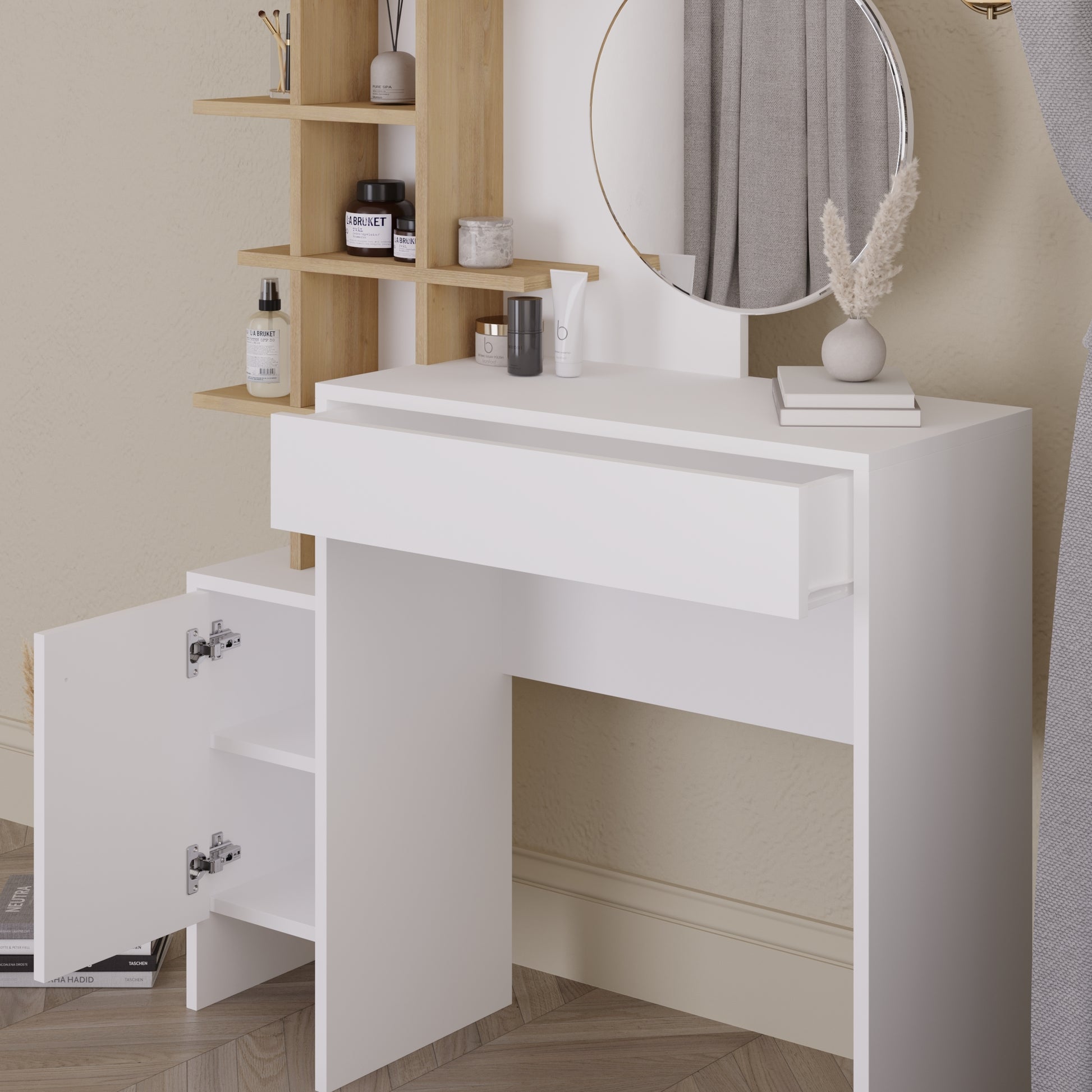 GFW Freyja Dressing Table - White & Oak