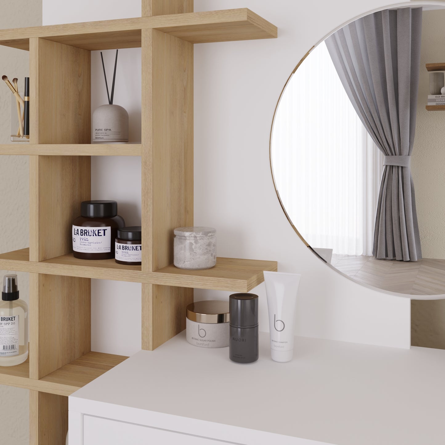 GFW Freyja Dressing Table - White & Oak 3