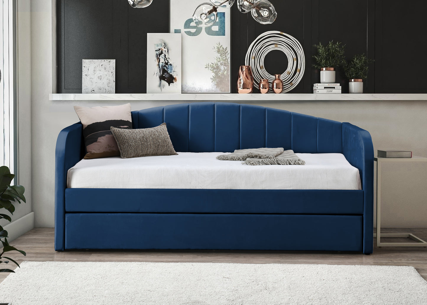 Newberry Fabric Day Bed - Blue 2