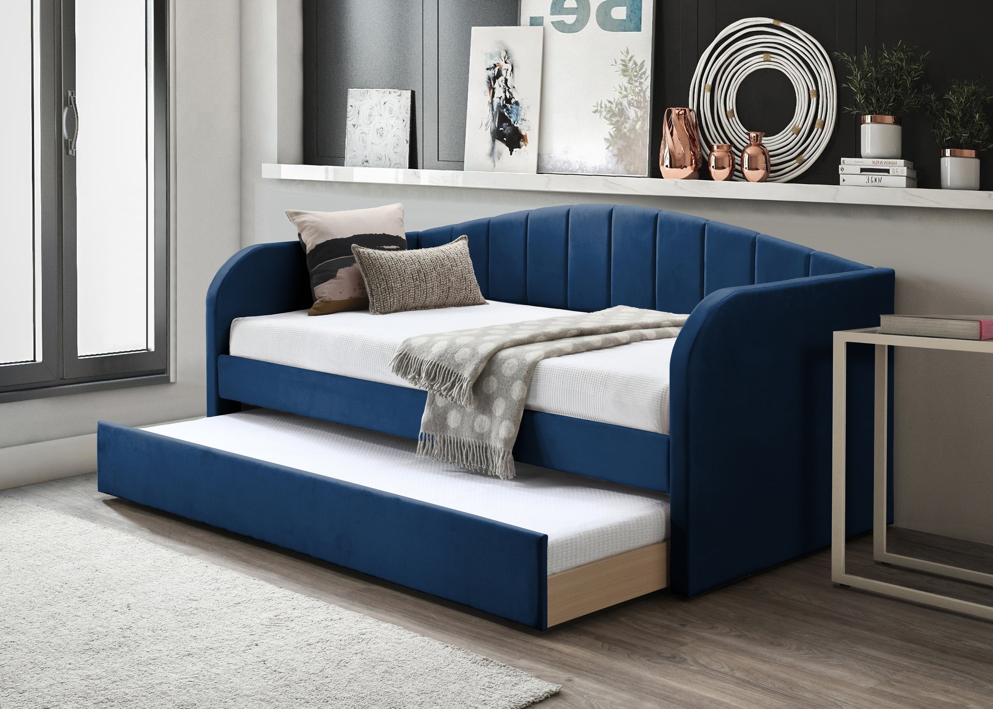 Newberry Fabric Day Bed - Blue