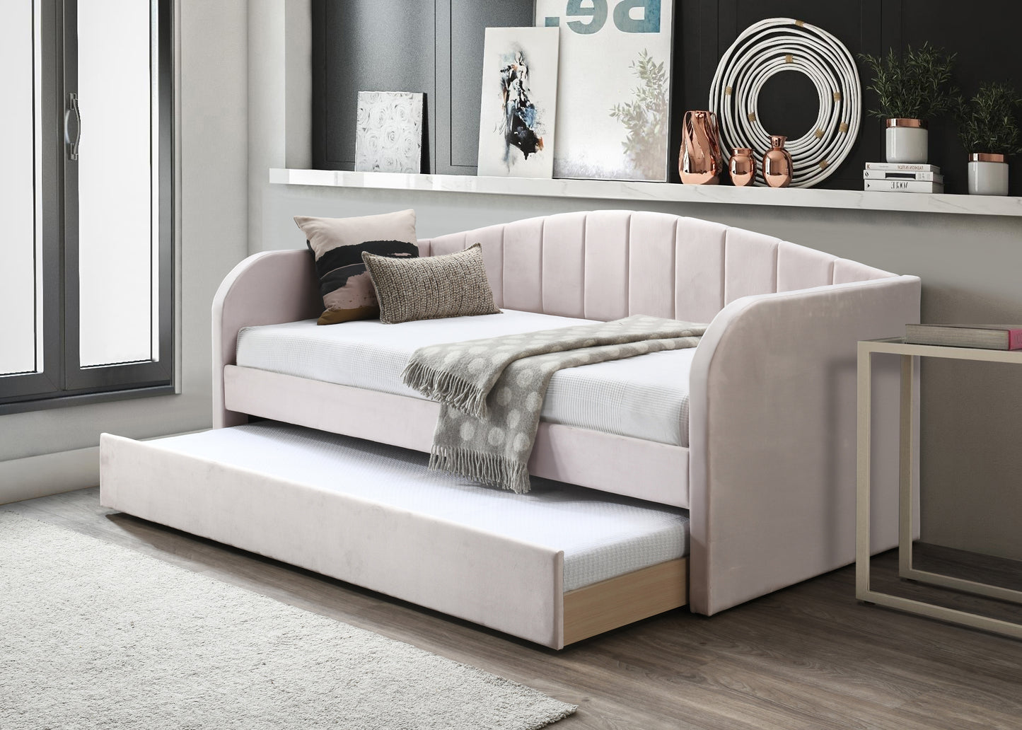 Newberry Fabric Day Bed - Pink