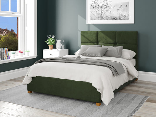 Francisco Fabric End Opening Ottoman Bed - Plush Velvet Forest Green