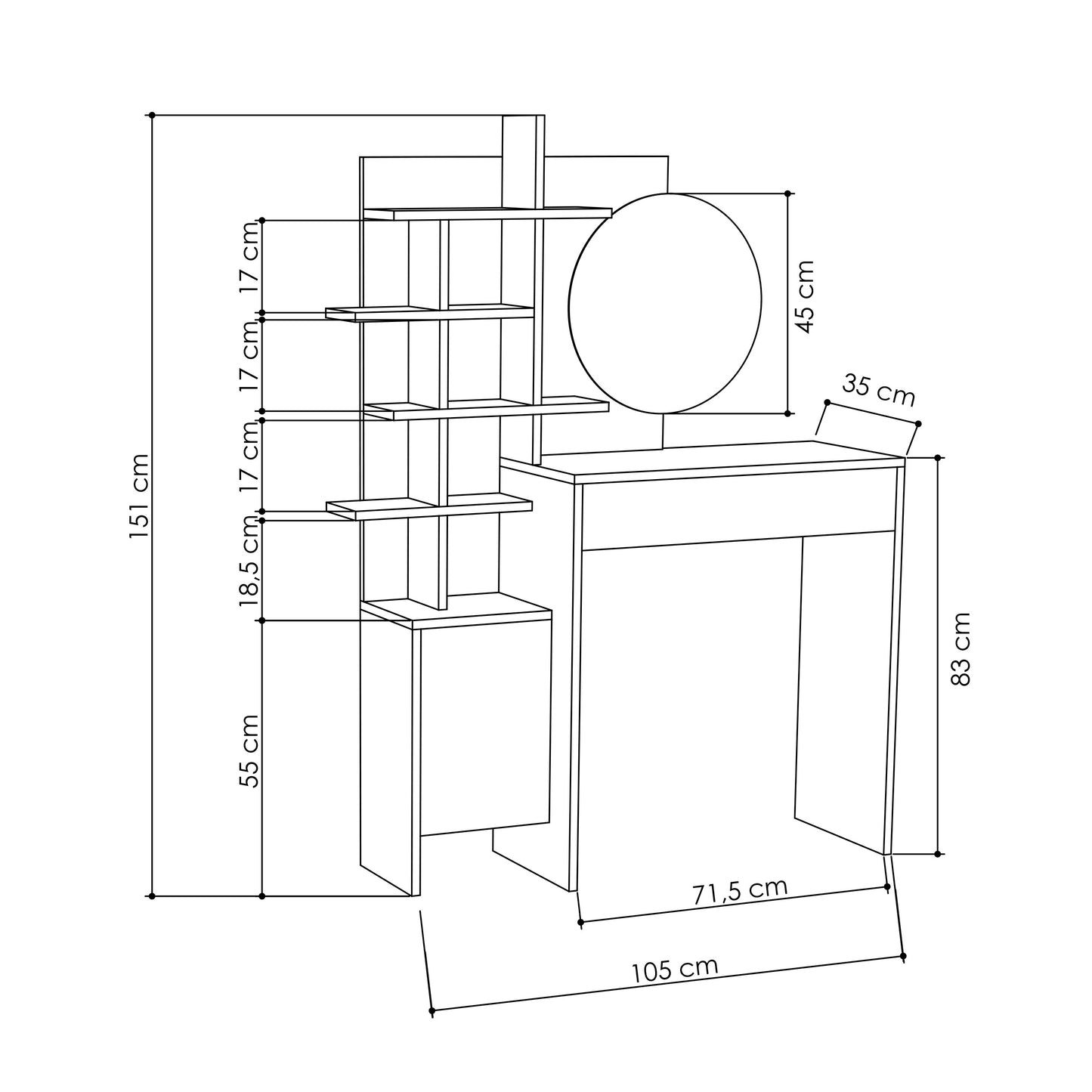 GFW Freyja Dressing Table - White 4