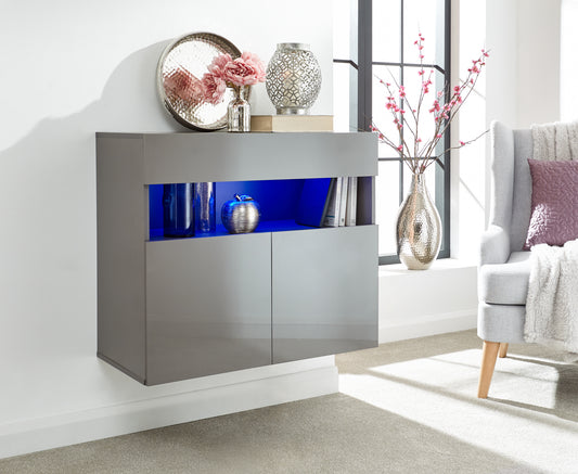 GFW Galicia Wall Mounted Sideboard - Grey