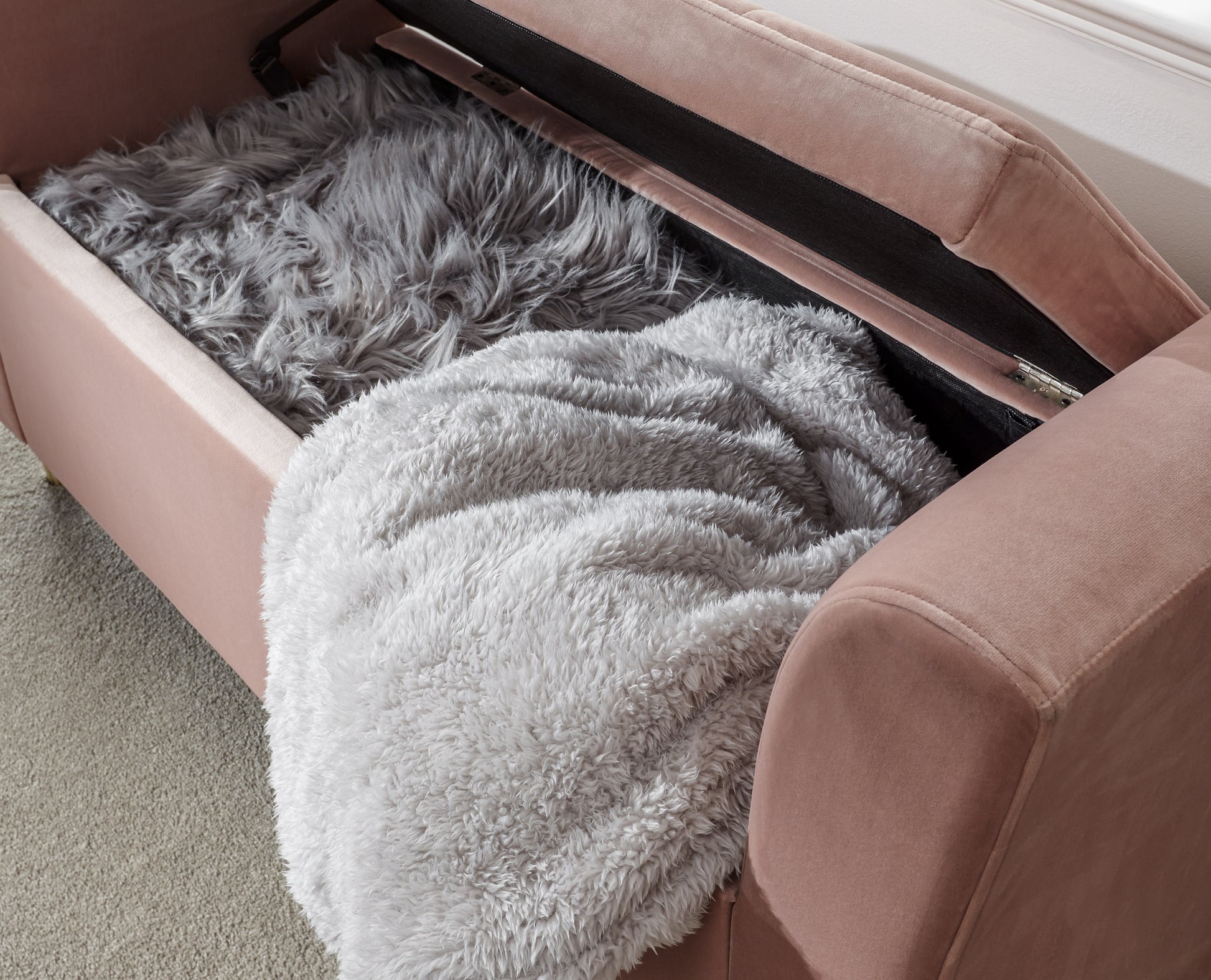 GFW Genoa Blanket Box - Blush Pink 3