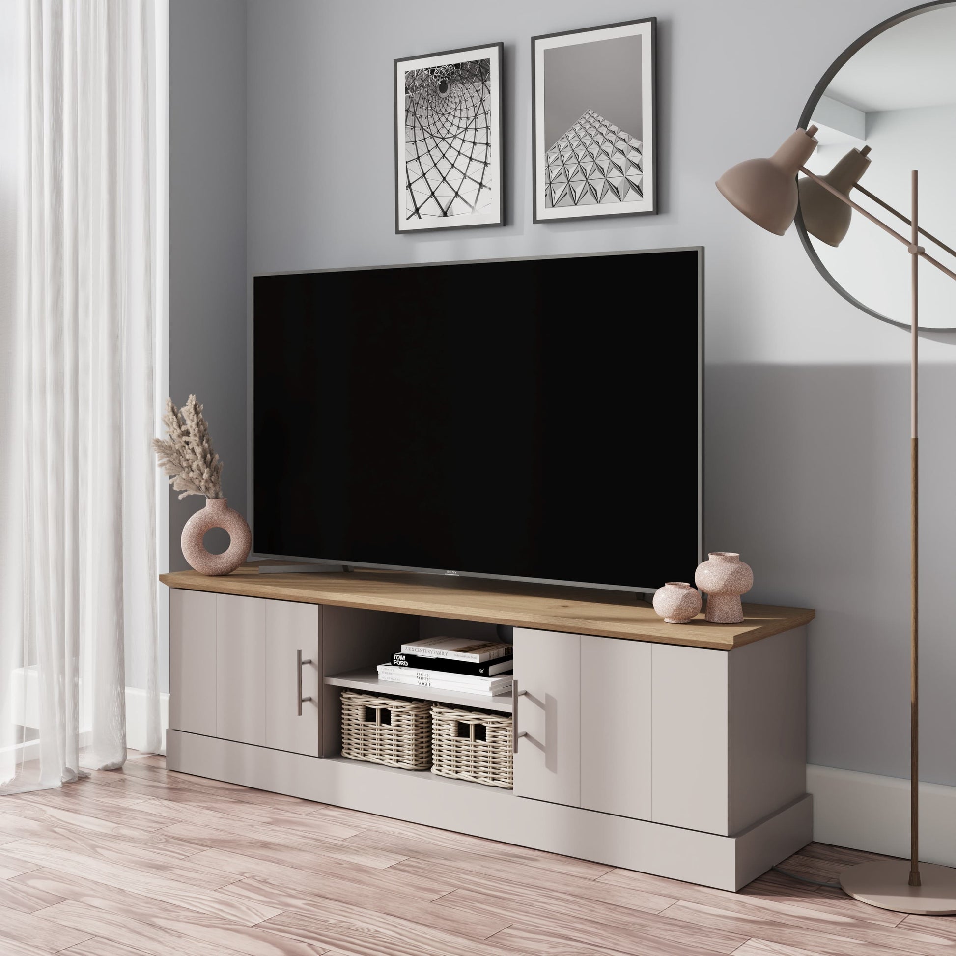 GFW Kendal Large TV Unit - Grey