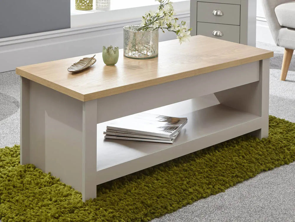 GFW Lancaster Lift Up Coffee Table - Grey